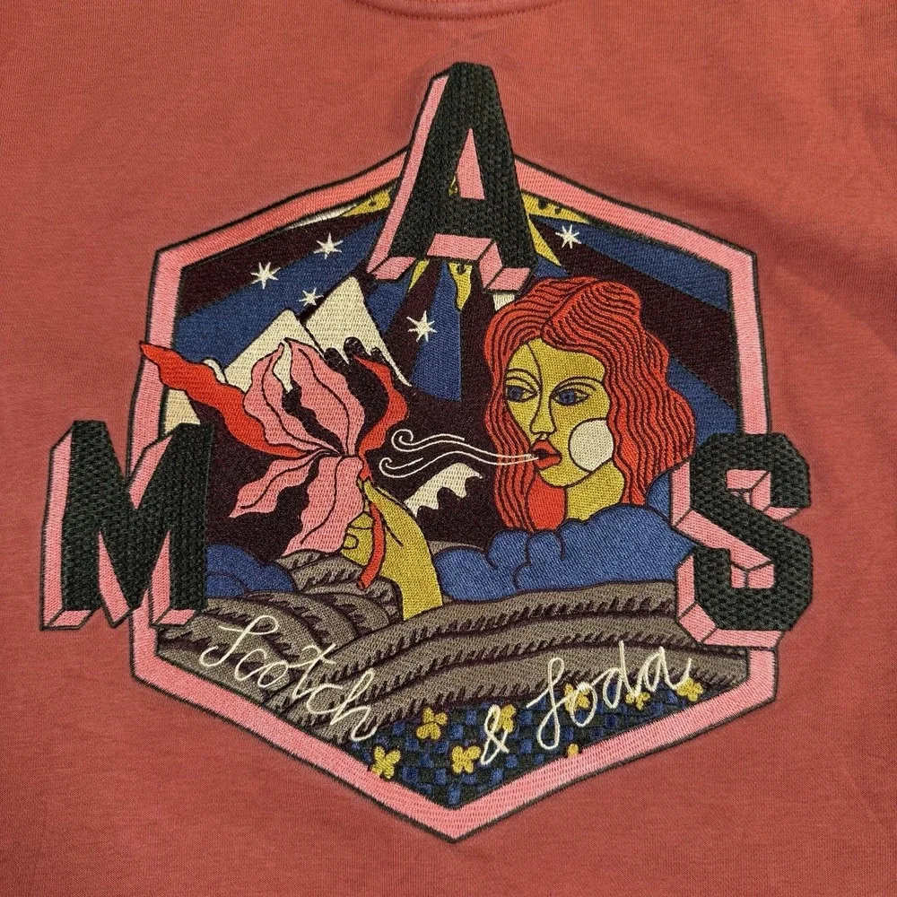Scotch & Soda Men's‎ Medium Amsterdam Art Graphic Crewneck Sweatshirt Rust Red